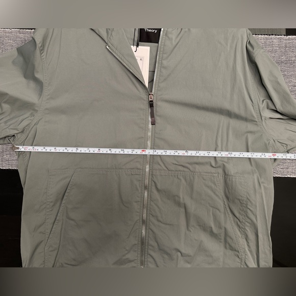 Men's Theory Haskel Kelso Piqué Packable Jacket in Steel Green - Picture 2 of 9